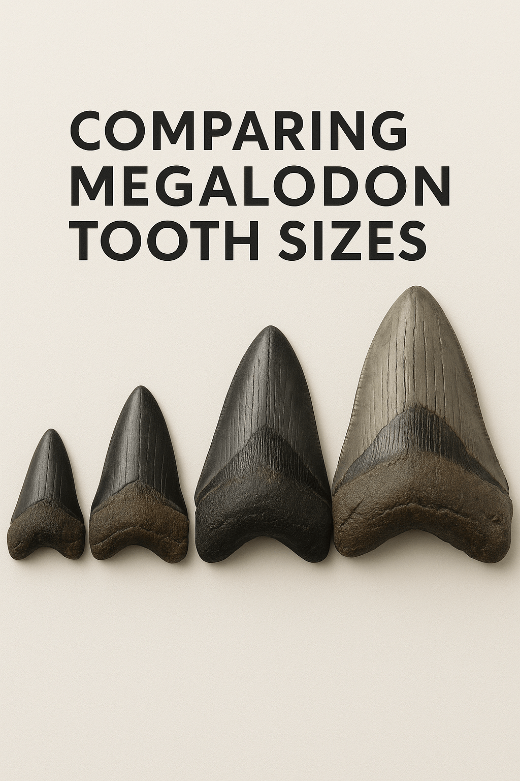 🦈 Comparing Megalodon Tooth Sizes: What Does a 2″ vs. 6″ Tooth Tell You? - Fossil Driven