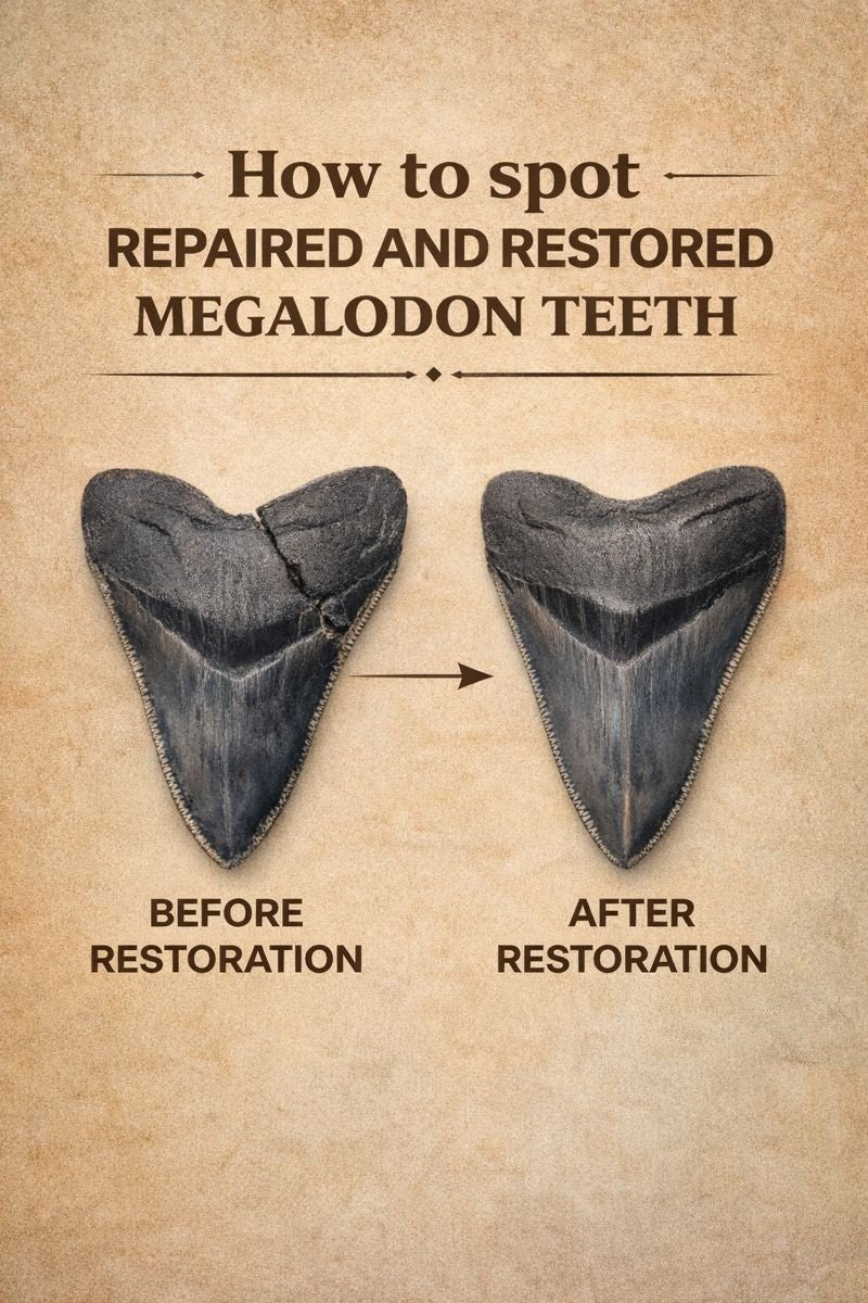 How to Identify Repaired or Restored Megalodon Teeth: A Guide - Fossil Driven