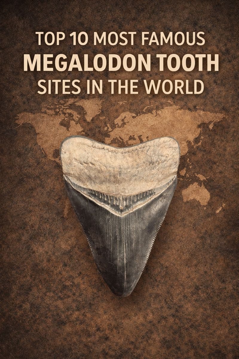 🌍 Top 10 Most Famous Megalodon Tooth Sites in the World - Fossil Driven