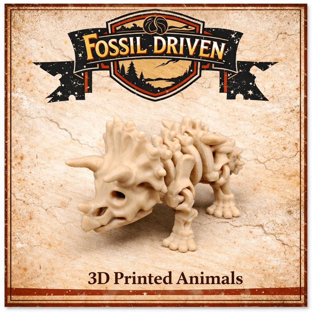 3D Printed Dinosaur & Animal Fidget Toys - Fossil Driven