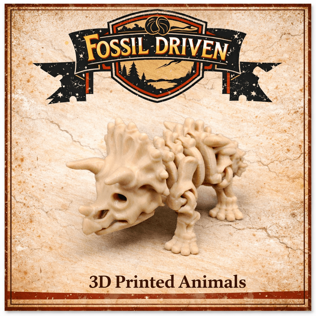 3D Printed Dinosaur & Animal Fidget Toys - Fossil Driven