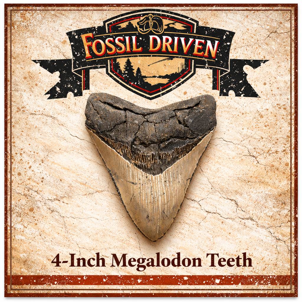 4-Inch Megalodon Teeth for Sale | Fossil Driven - Fossil Driven