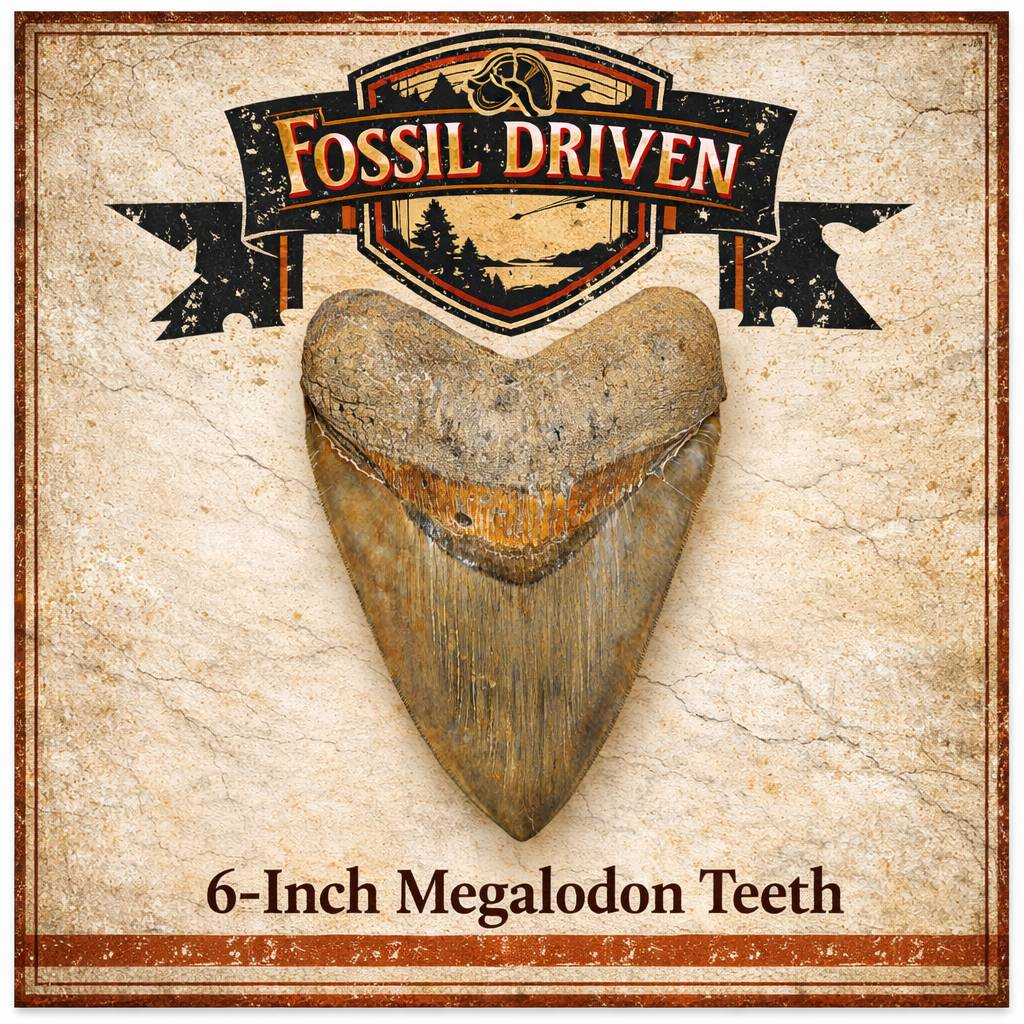 6-Inch Megalodon Teeth for Sale | Fossil Driven - Fossil Driven