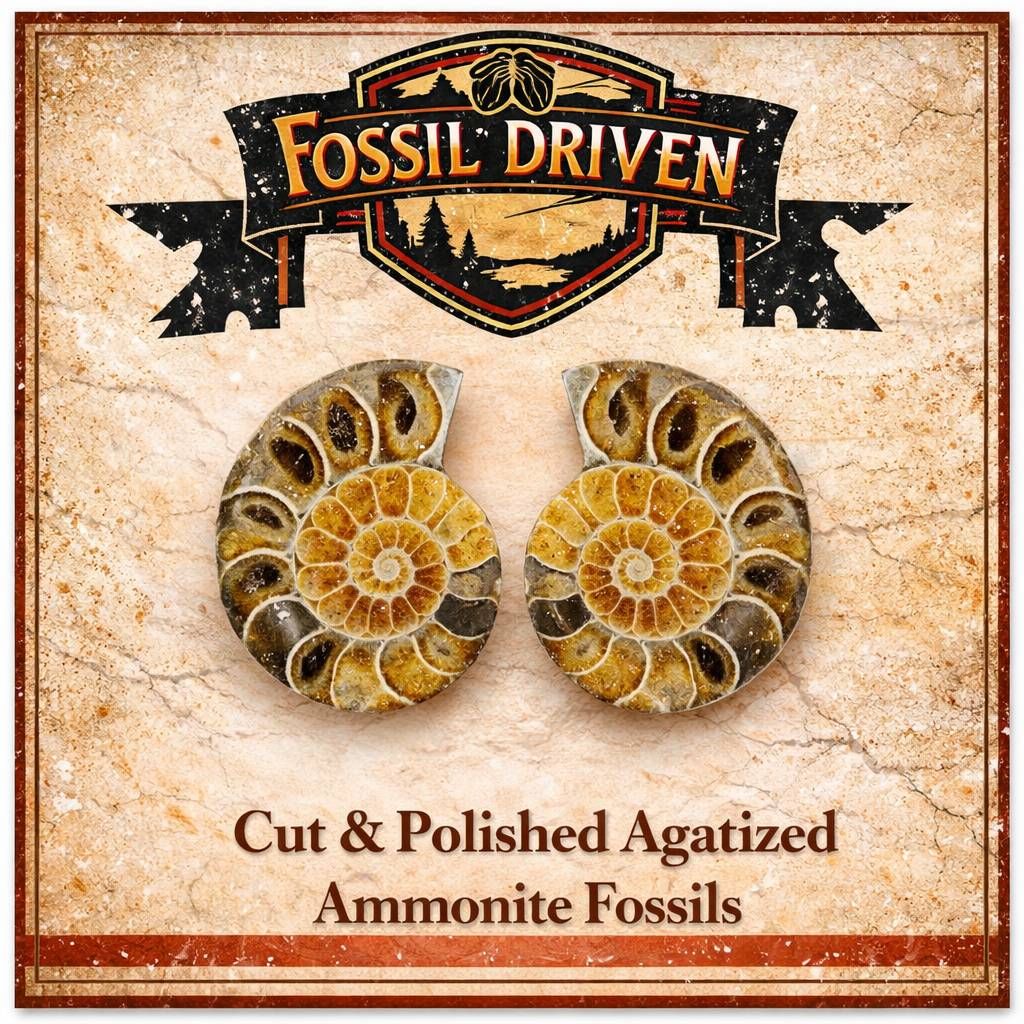 Cut & Polished Agatized Ammonite Fossils for Sale – Authentic Specimens from Madagascar - Fossil Driven