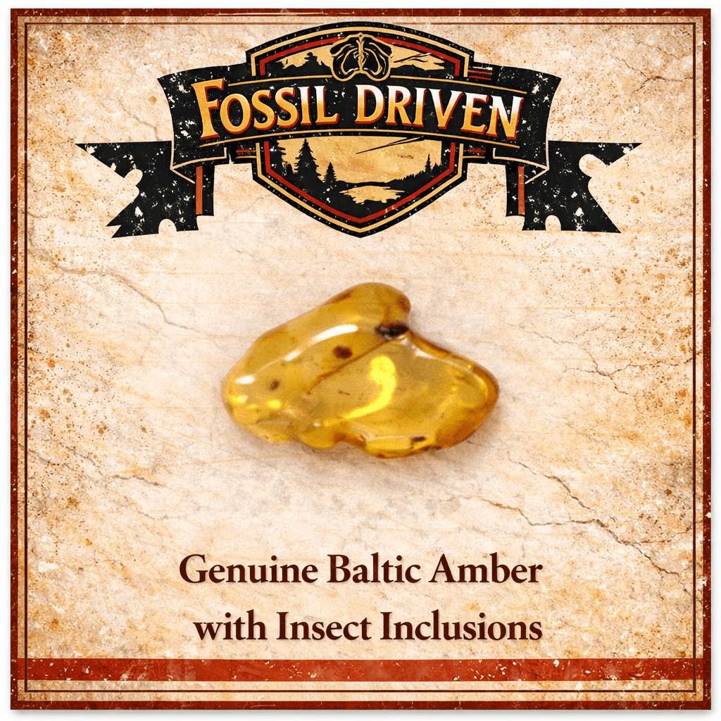 Genuine Baltic Amber with Insect Inclusions - Fossil Driven