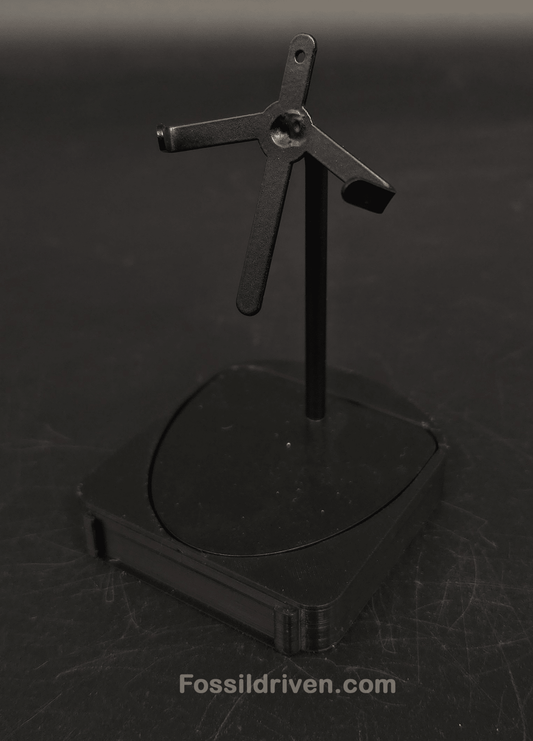 Fossil Megalodon Tooth Display Stand with Magnetic Info Base (3"–5" Teeth) - Fossil Driven