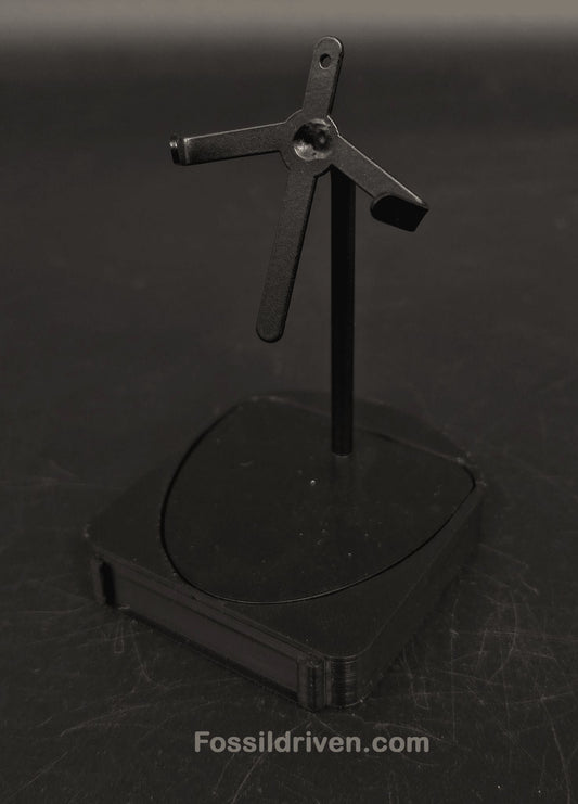 Fossil Megalodon Tooth Display Stand with Magnetic Info Base (3"–5" Teeth) - Fossil Driven