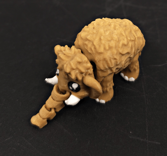 Large Mini Flexi Mammoth – 3D Printed Fidget Toy - Fossil Driven
