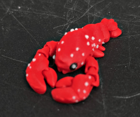 Mini Flexi Lobster – 2" 3D Printed Fidget Toy - Fossil Driven