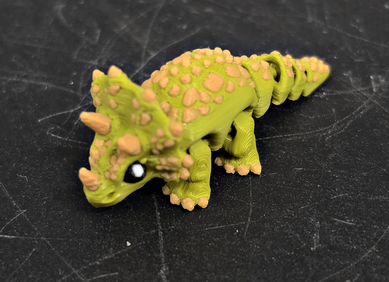 Mini Triceratops – 2" 3D Printed Flexi Fidget Toy - Fossil Driven