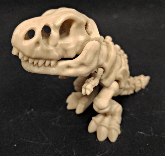 Skeleton T. Rex Fidget Toy – Flexible 6" 3D Printed Dinosaur - Fossil Driven